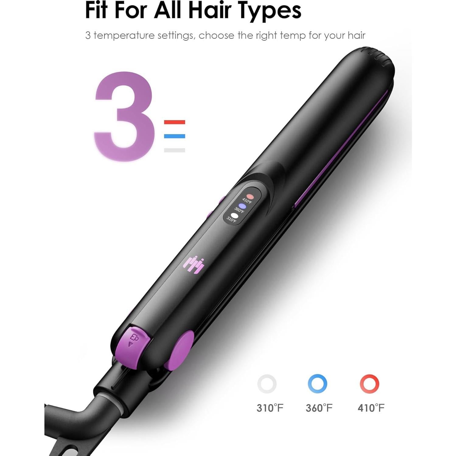 Mini Plancha de Cerámica Elilier 0.5" Portátil Doble Voltaje