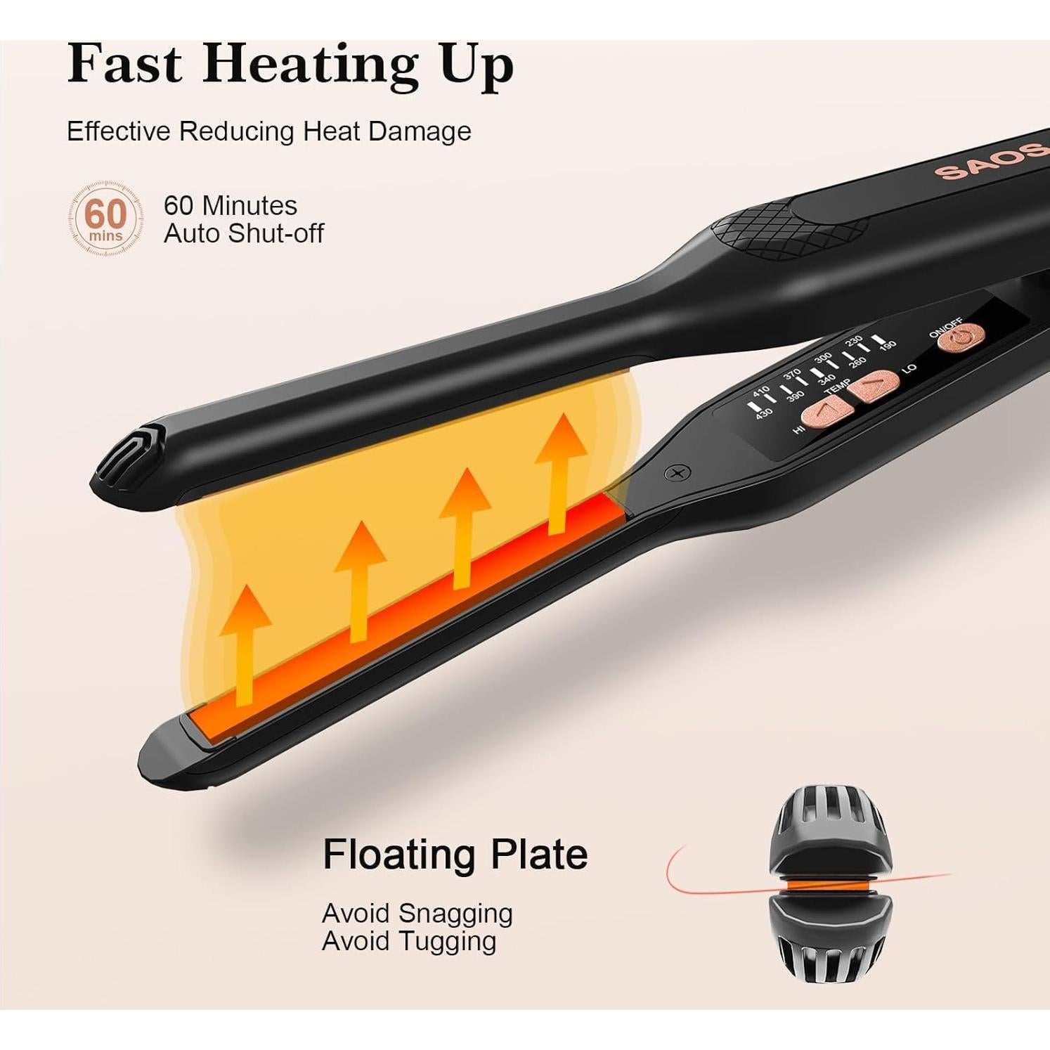 Plancha de Cabello Pequeña SAOSA HL-018 Doble Voltaje 190-430°C