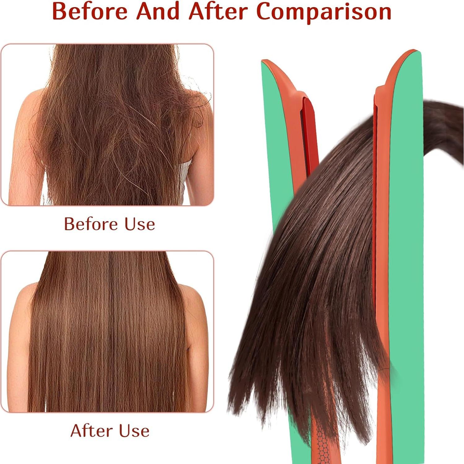 Plancha y Rizador de Pelo Cerámica ALEELAI 2-en-1 Calentamiento Rápido