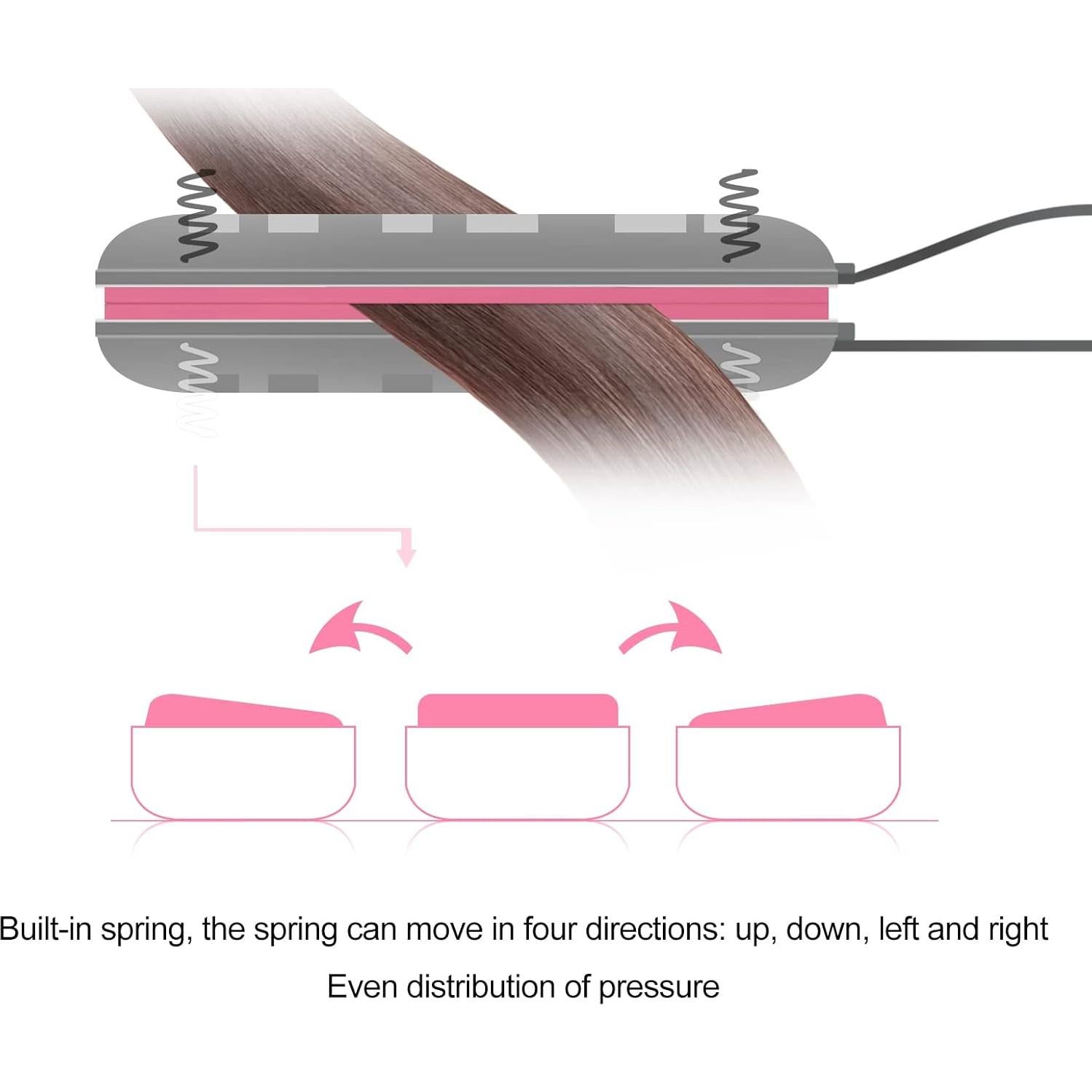 Plancha de Pelo Mini 2 en 1 Cerámica Turmalina 370°C Blanca