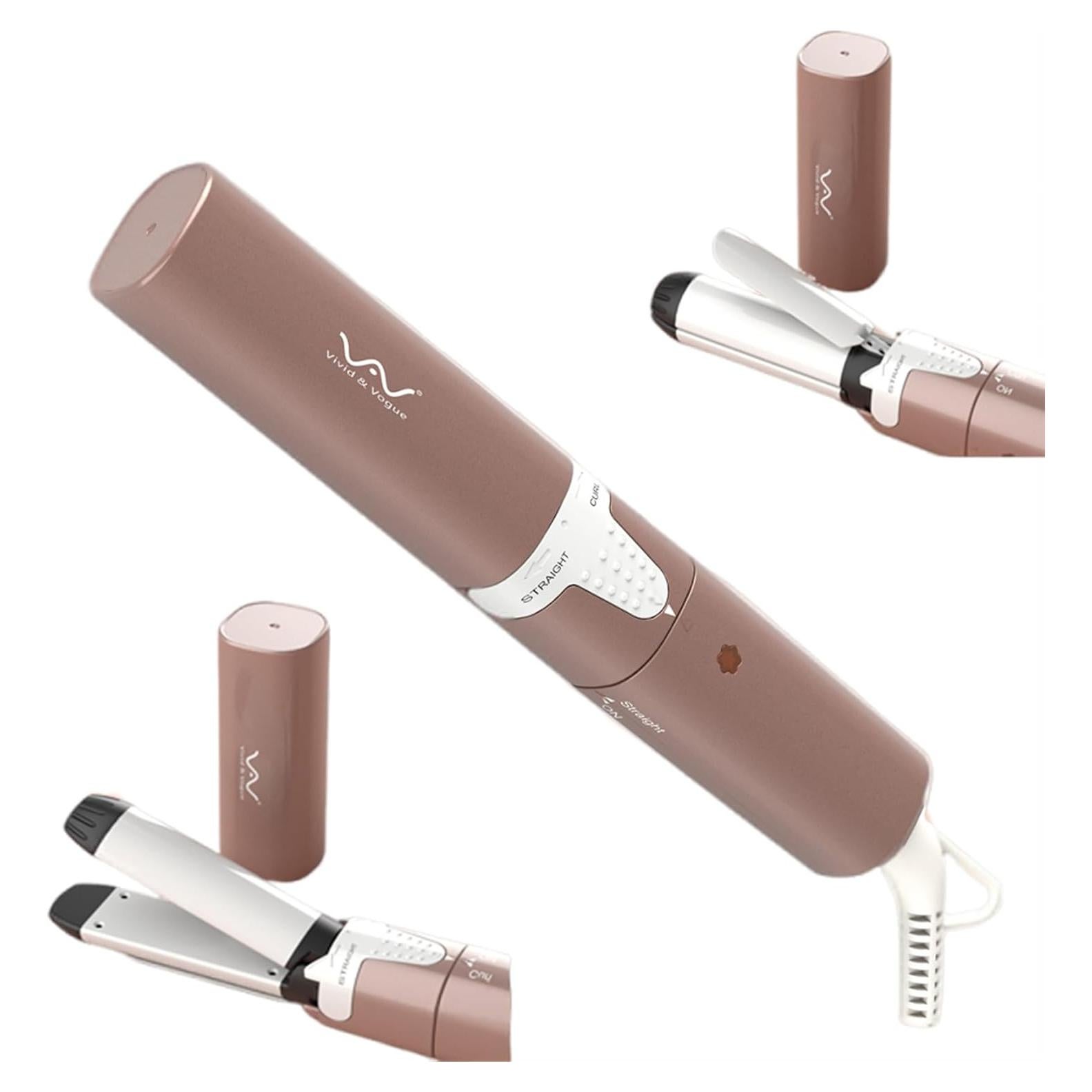 Mini Plancha 2 en 1 VAV Cerámica 1" Alisadora y Rizador