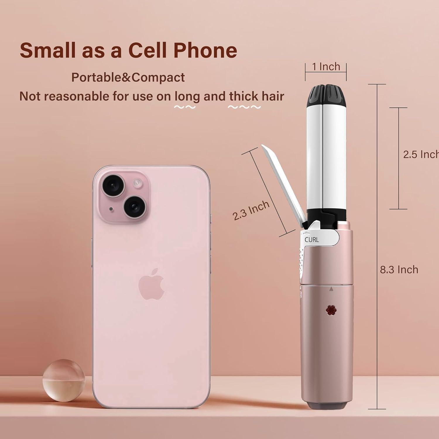 Mini Plancha 2 en 1 VAV Cerámica 1" Alisadora y Rizador