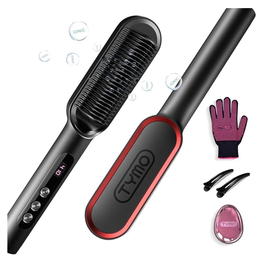 Cepillo Alisador Iónico TYMO Ring Plus - 9 Temperaturas, Titanio