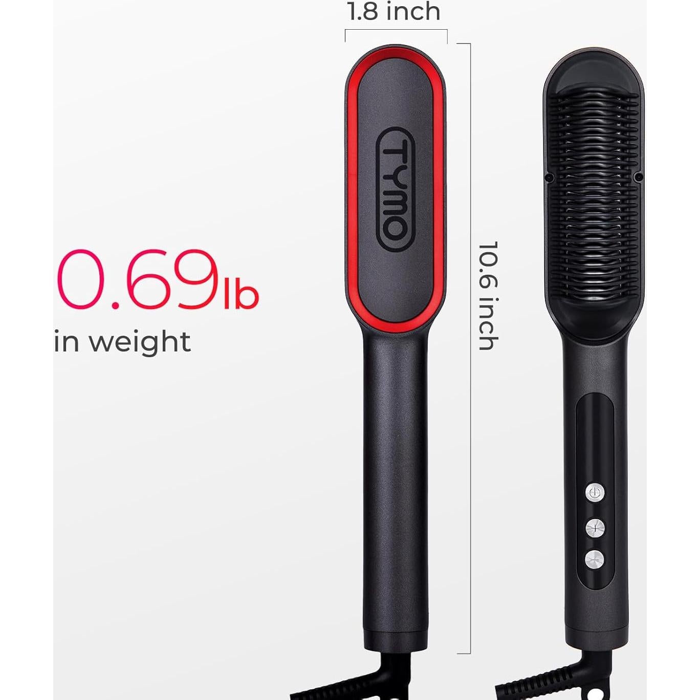 Cepillo Alisador Iónico TYMO Ring Plus - 9 Temperaturas, Titanio
