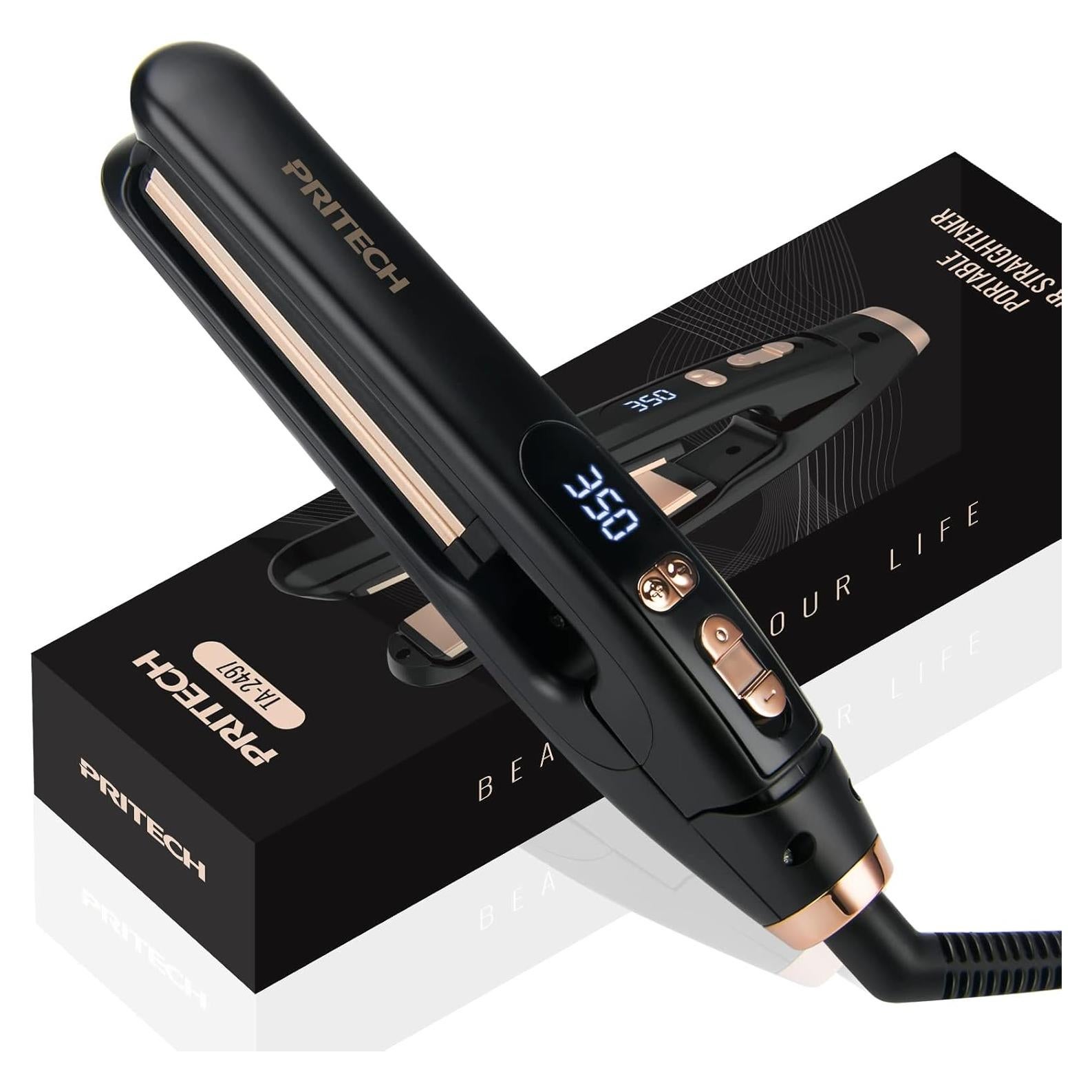 Plancha de Pelo Portátil PRITECH 1'' 13 Temperaturas 99-232°C