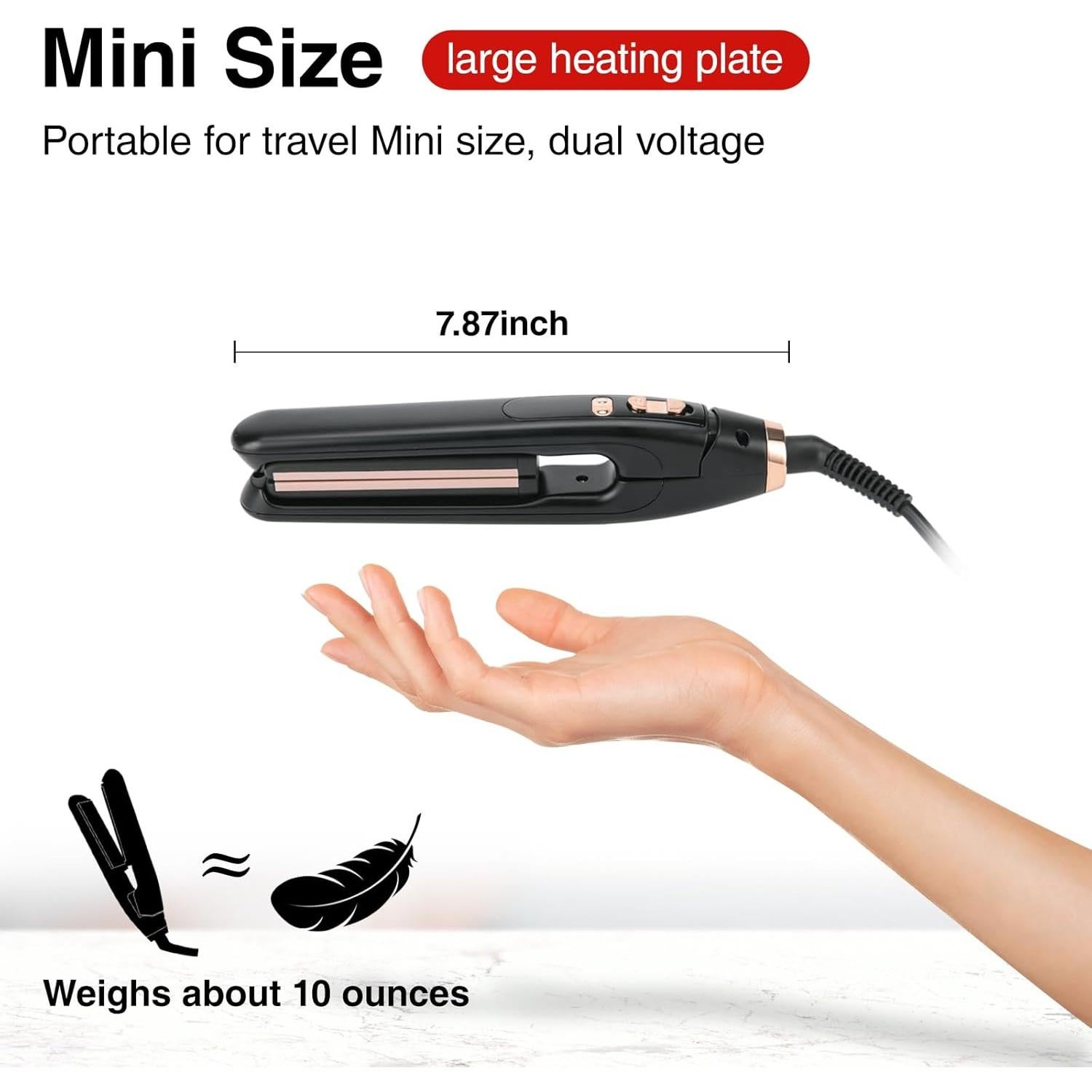 Plancha de Pelo Portátil PRITECH 1'' 13 Temperaturas 99-232°C