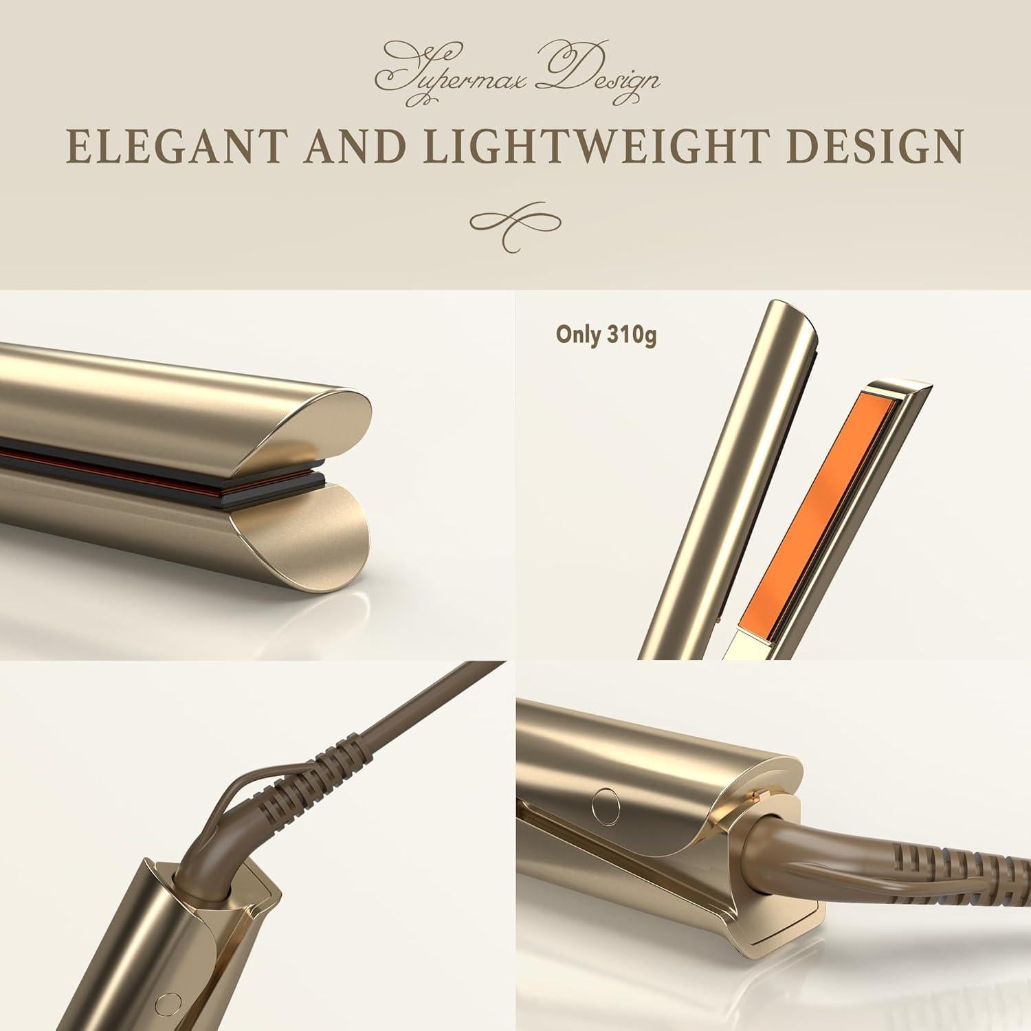 Plancha y Rizador de Cabello Giacomucci Titanelli 2 en 1 Dorado