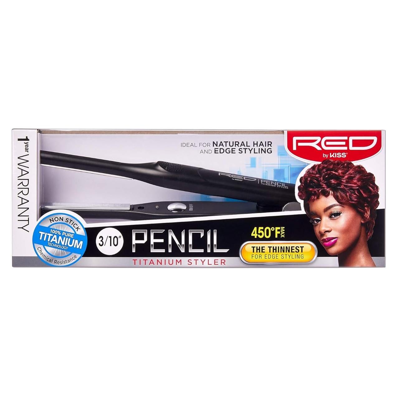 Plancha de Titanio Estilizador Lápiz RED by KISS 3 cm