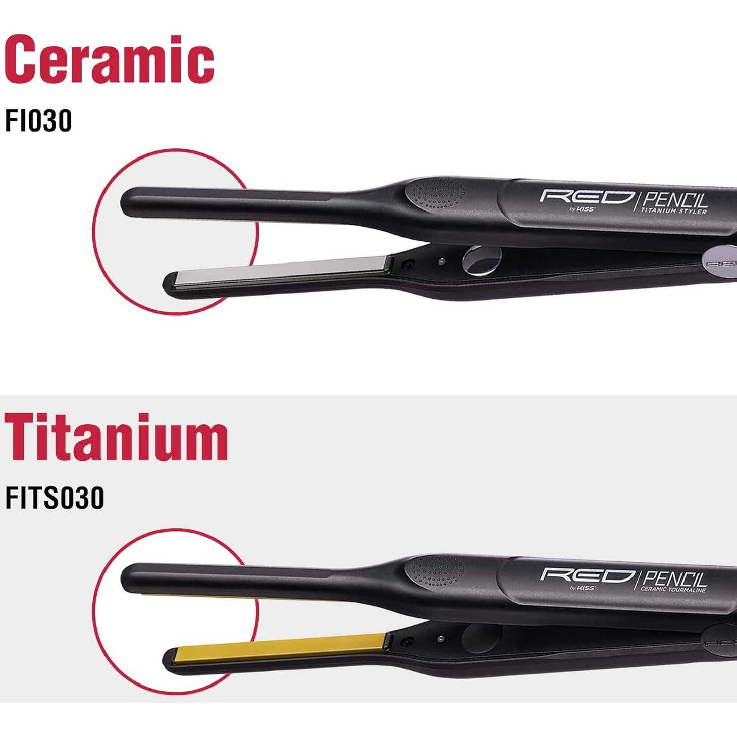 Plancha de Titanio Estilizador Lápiz RED by KISS 3 cm
