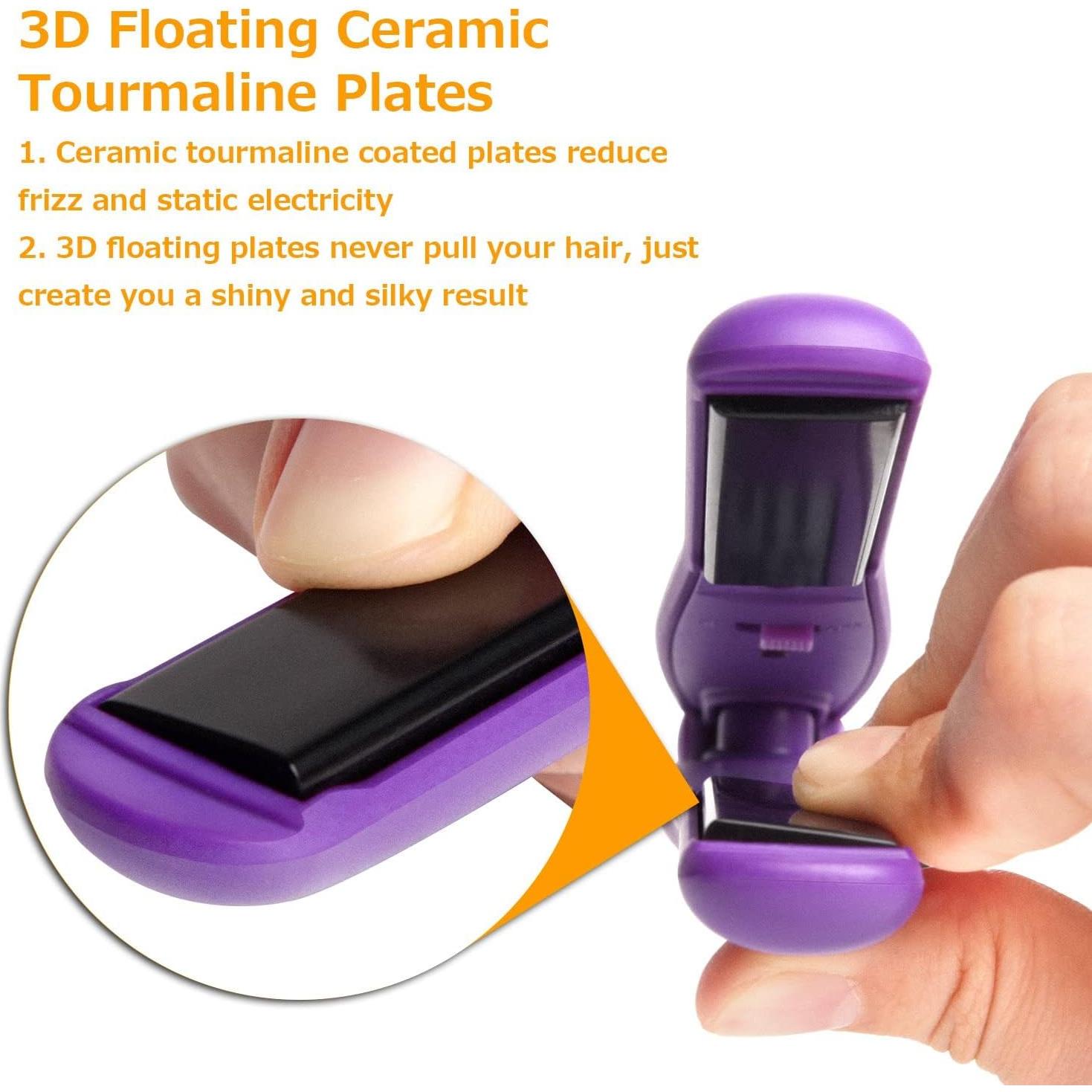 Mini Plancha de Cabello AmoVee 0.7" Púrpura Doble Voltaje