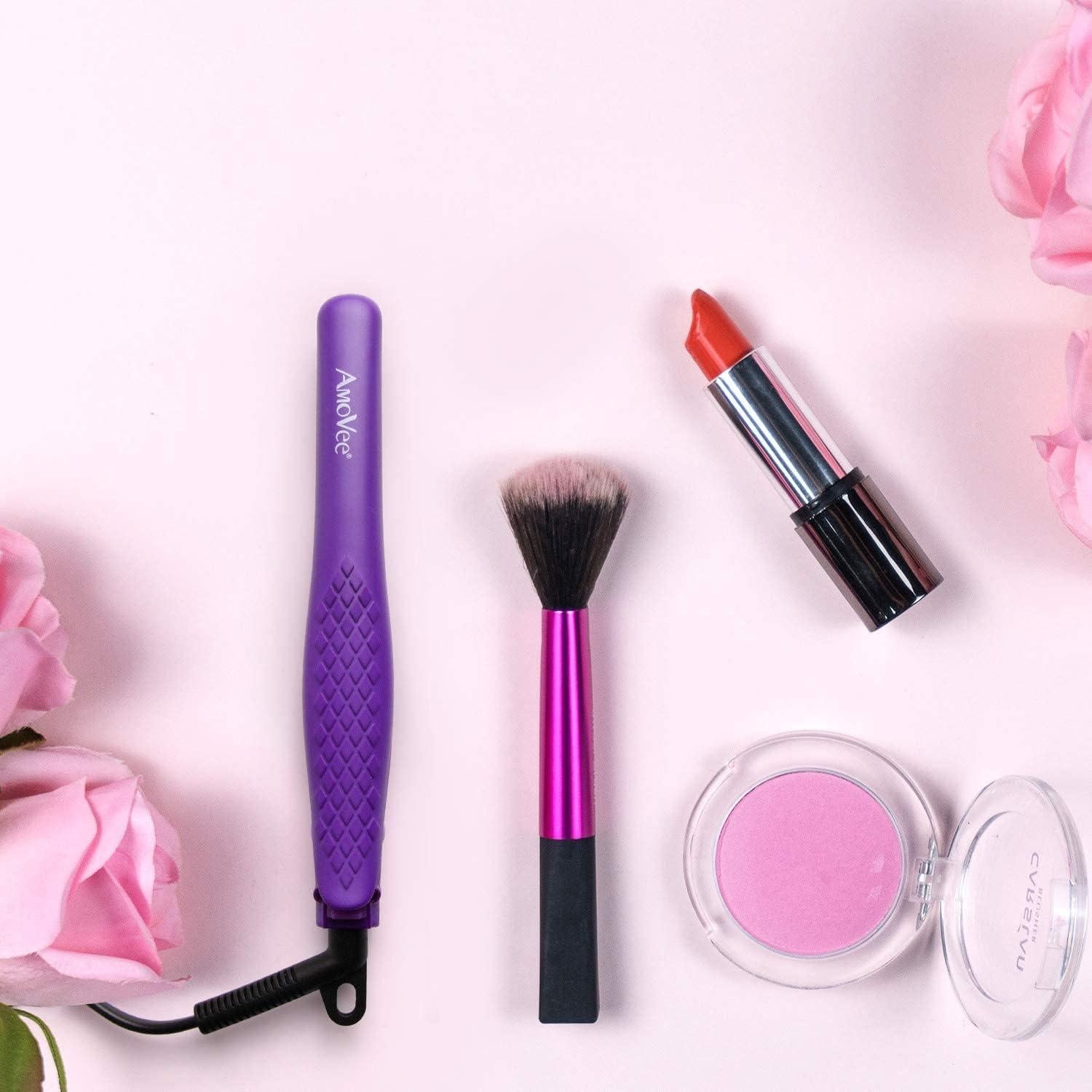 Mini Plancha de Cabello AmoVee 0.7" Púrpura Doble Voltaje