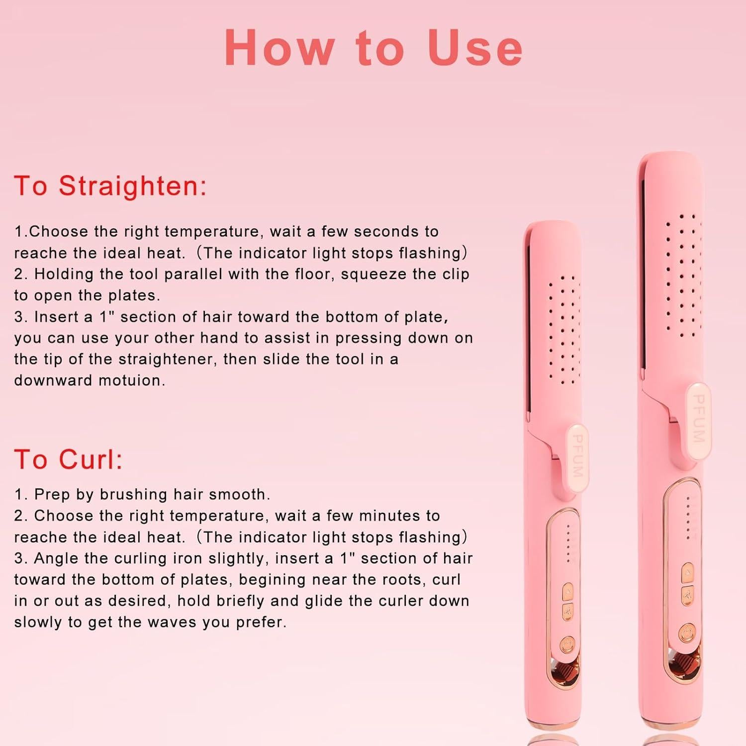 Plancha y Rizadora de Cabello PFUM A319 2 en 1 con 360° Airflow