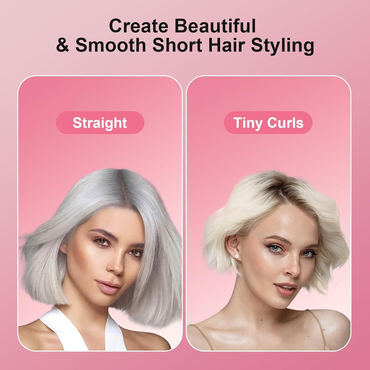 Mini Plancha de Pelo Melydo Rosa Doble Voltaje 16 cm