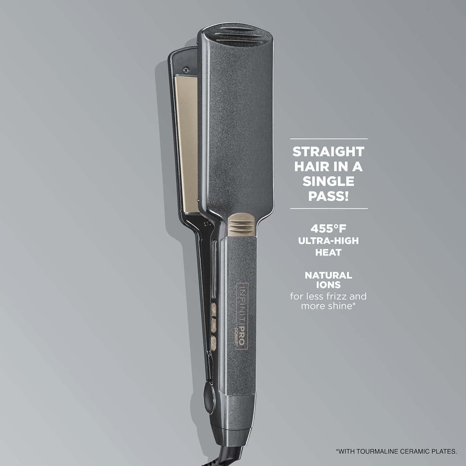 Plancha de Cabello Cerámica Tourmalina Conair 2" Gris Metálico