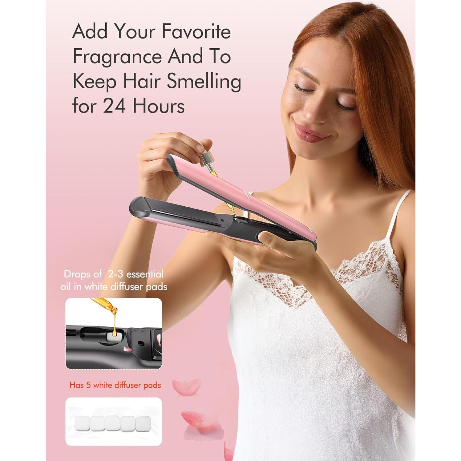 Plancha y Rizador de Pelo Betahouse 2 en 1 1" Iónico Rosa