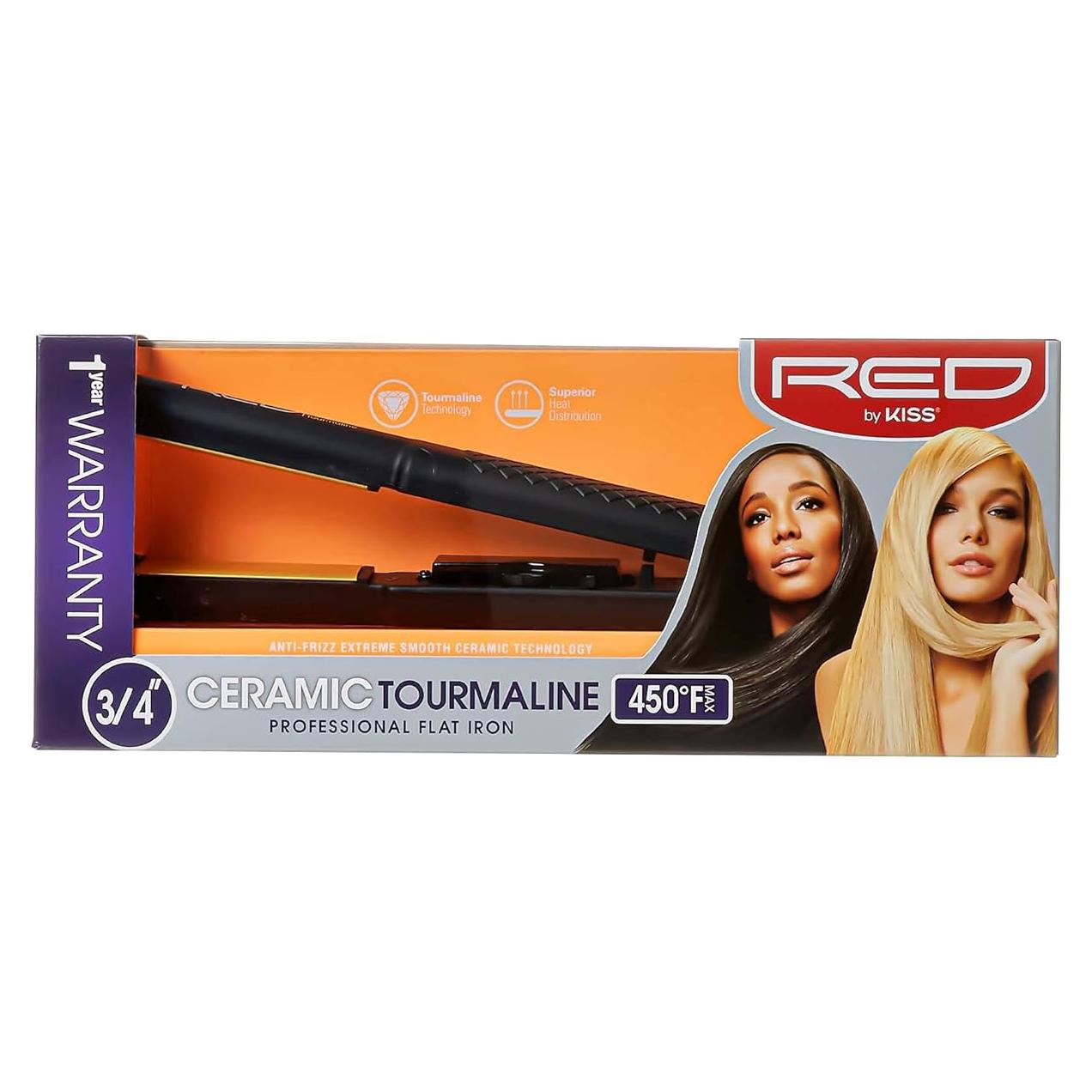 Plancha Profesional KISS de Cerámica Turmalina Roja 1.9 cm