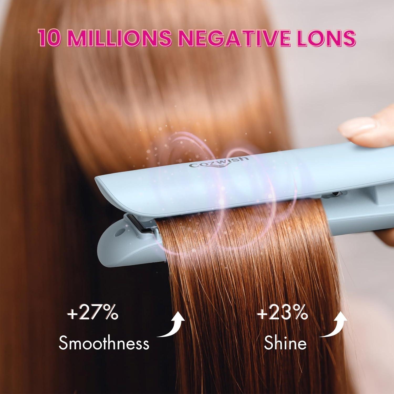 Plancha y Rizador Inalámbrico Cozwish 2 en 1 Azul