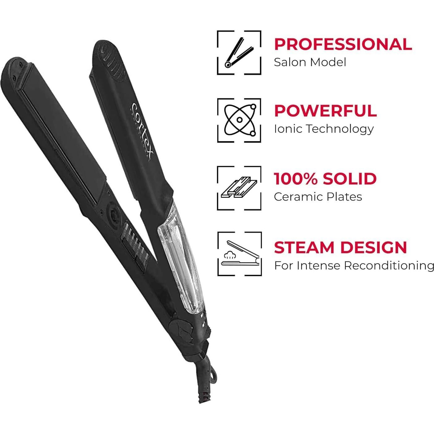 Plancha de Pelo Vapor Ceramic Premium Infusión de Argan 32mm