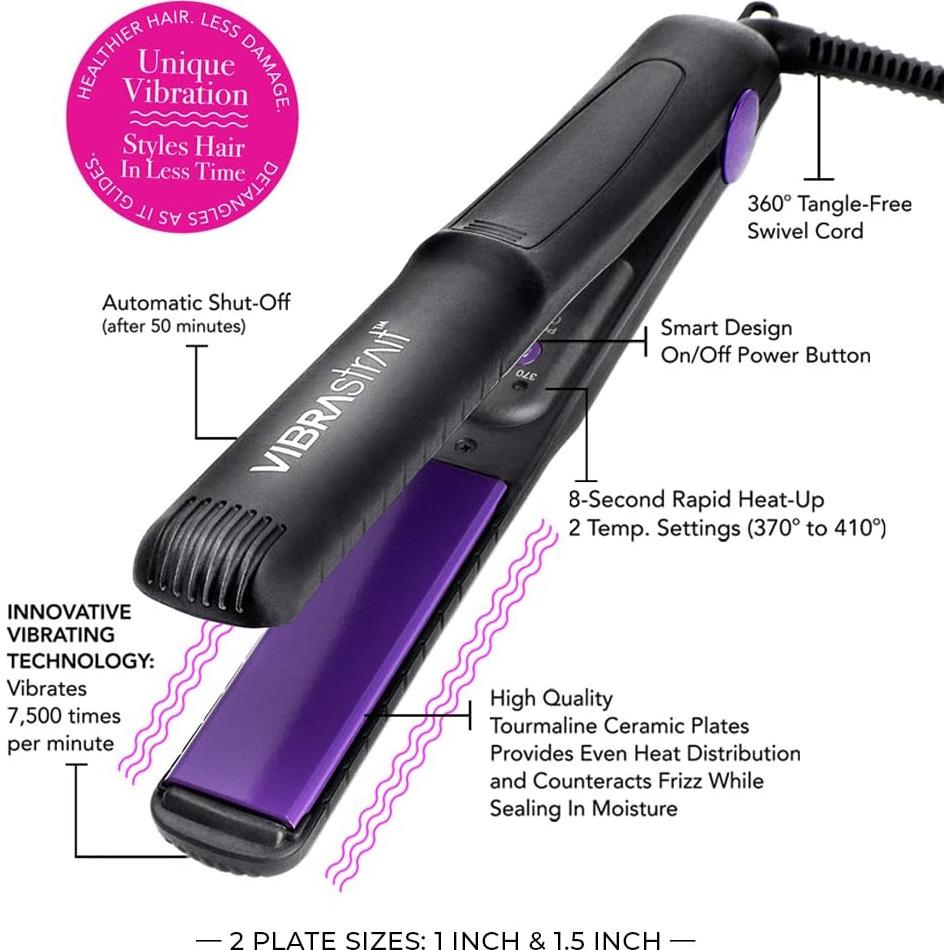 Plancha de Cerámica Vibrante Brocato 1 Pulgada Sin Frizz