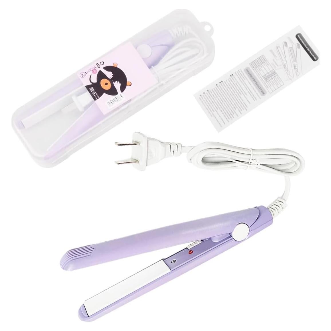 Mini Plancha de Cabello 2 en 1 YIPINER Cerámica 190°C Púrpura