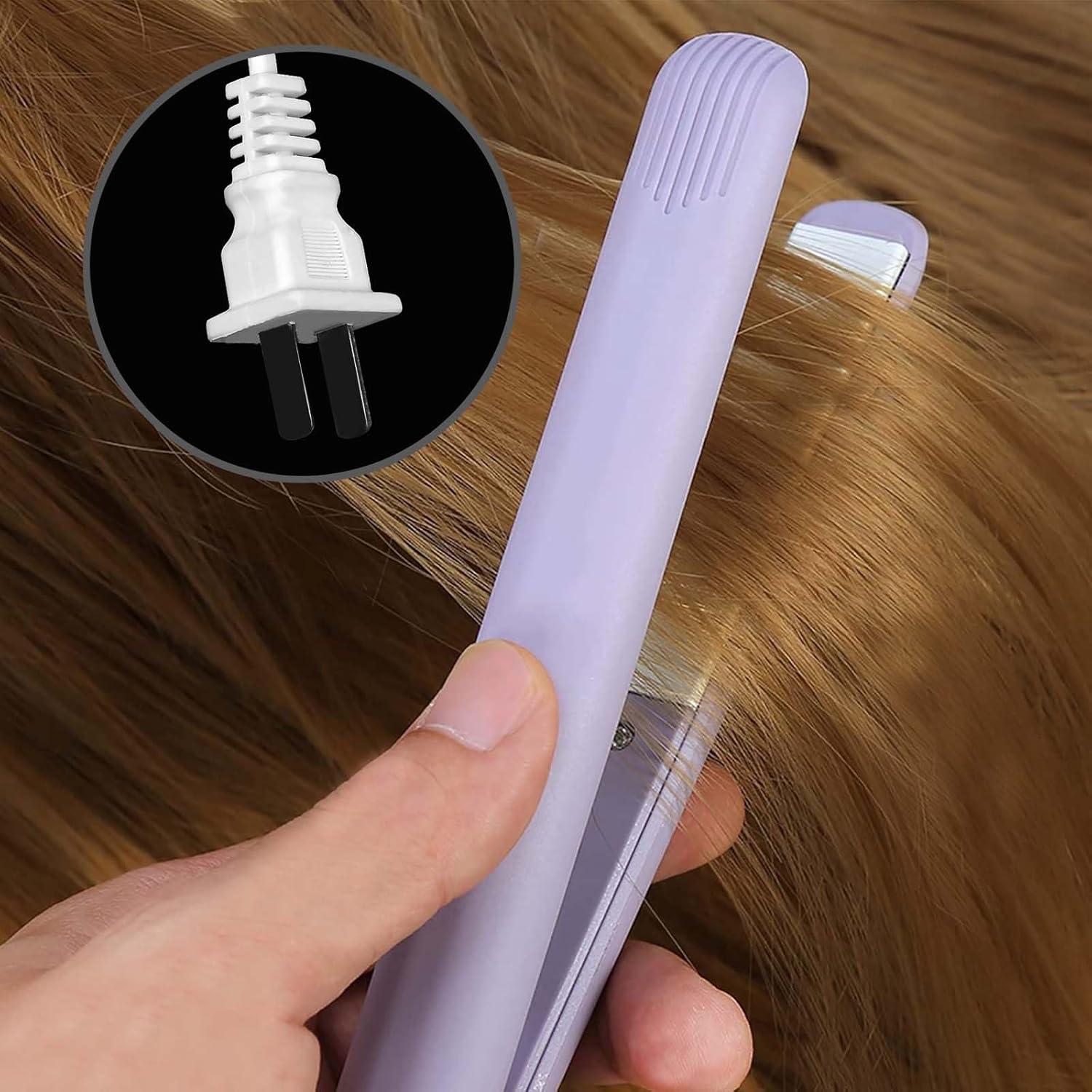 Mini Plancha de Cabello 2 en 1 YIPINER Cerámica 190°C Púrpura