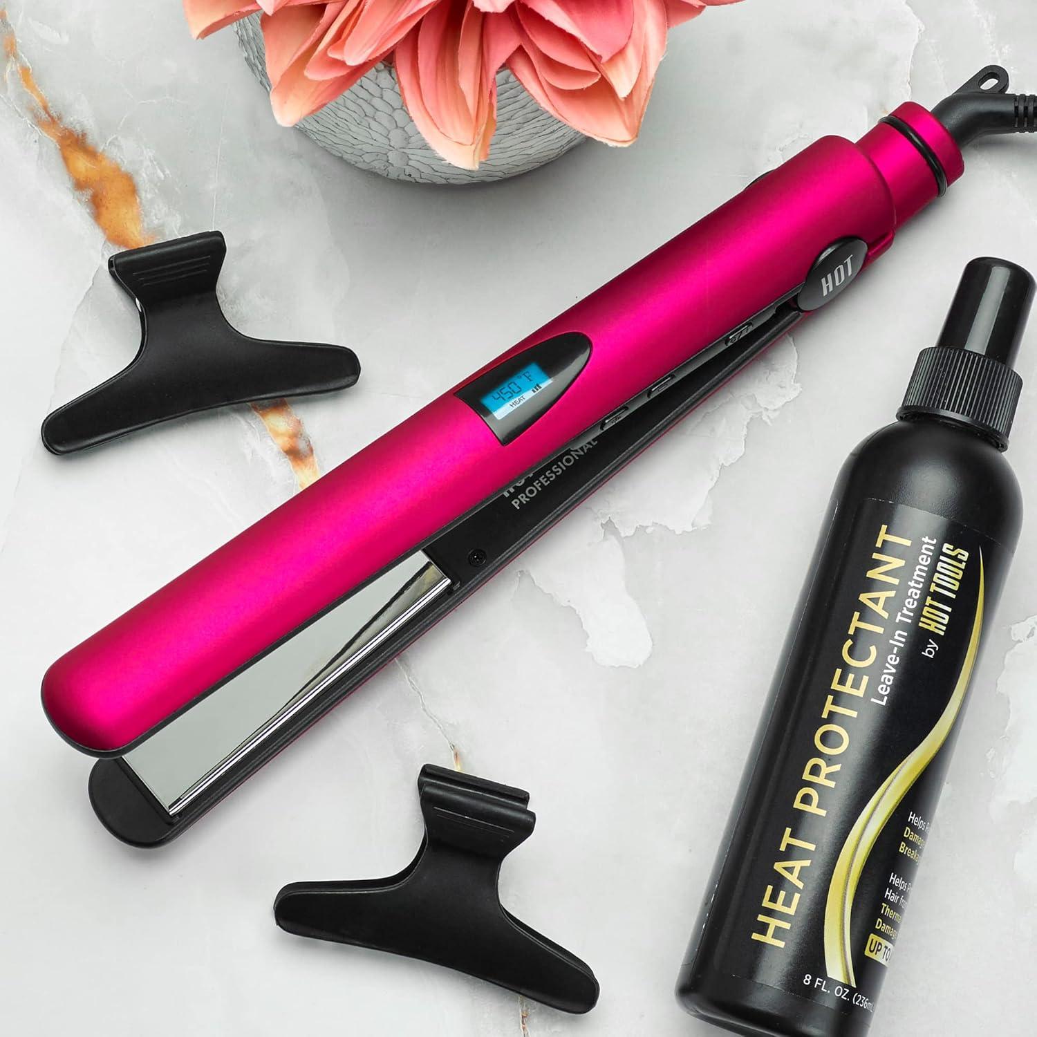 Plancha de Cabello Digital Titanio Hot Tools 2.54 cm 232°C