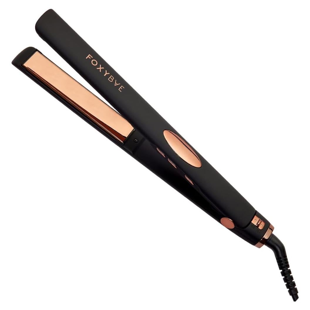 Plancha de Pelo FoxyBae Titanio 1" - Sin Frizz, Doble Voltaje