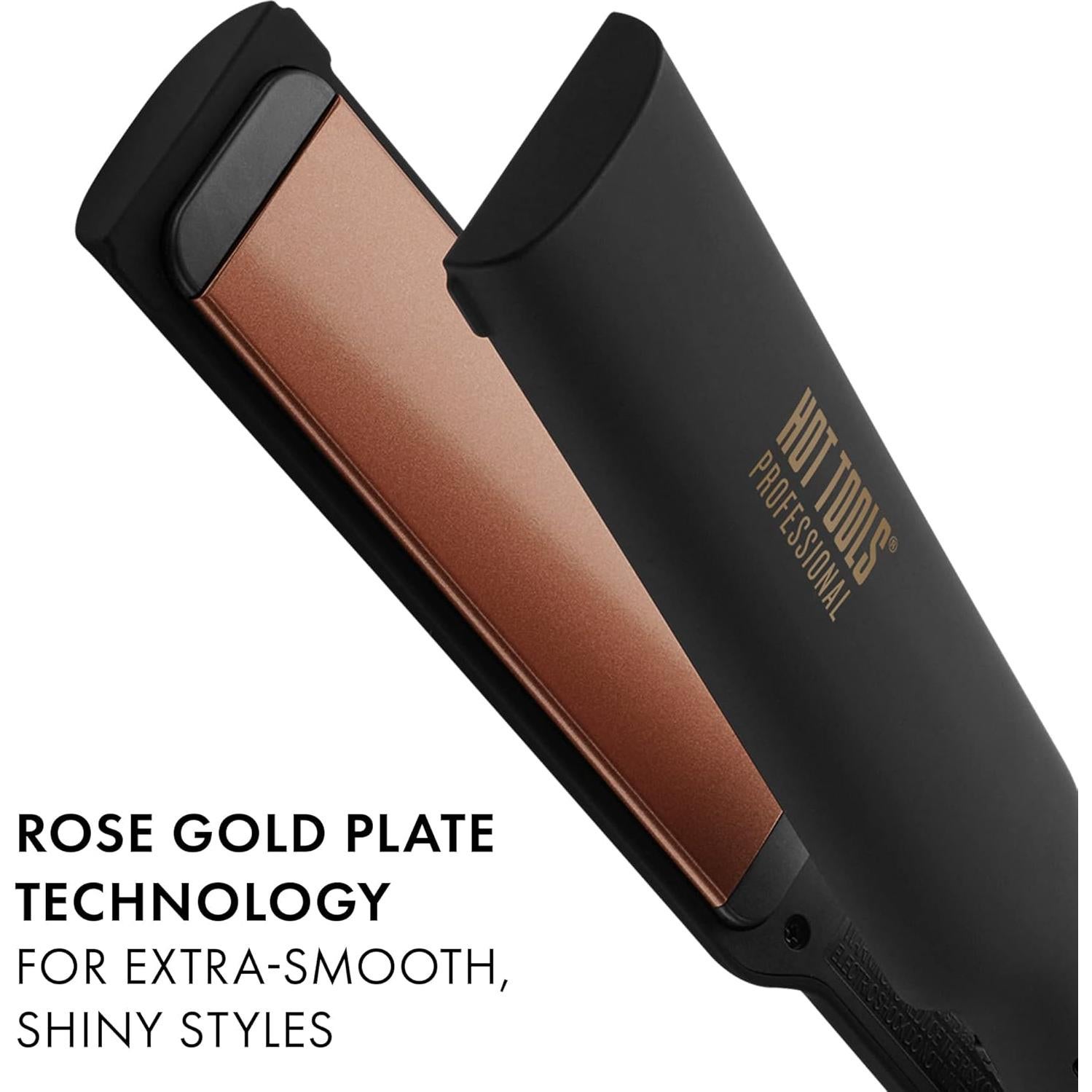 Plancha de Cabello Digital Extra Larga Hot Tools Oro Rosado 234°C
