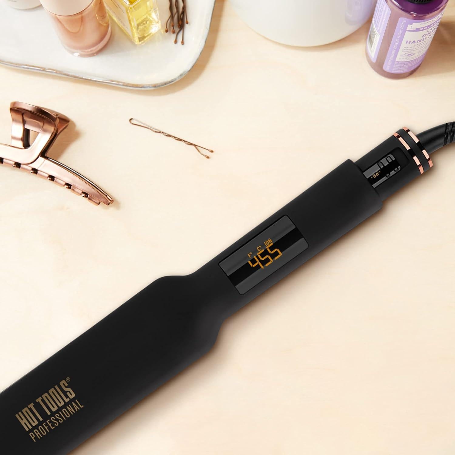 Plancha de Cabello Digital Extra Larga Hot Tools Oro Rosado 234°C