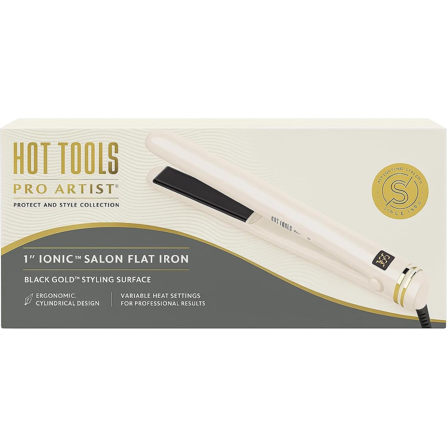 Plancha Iónica Hot Tools Pro Artist 1" Blanco Oro - 235°C