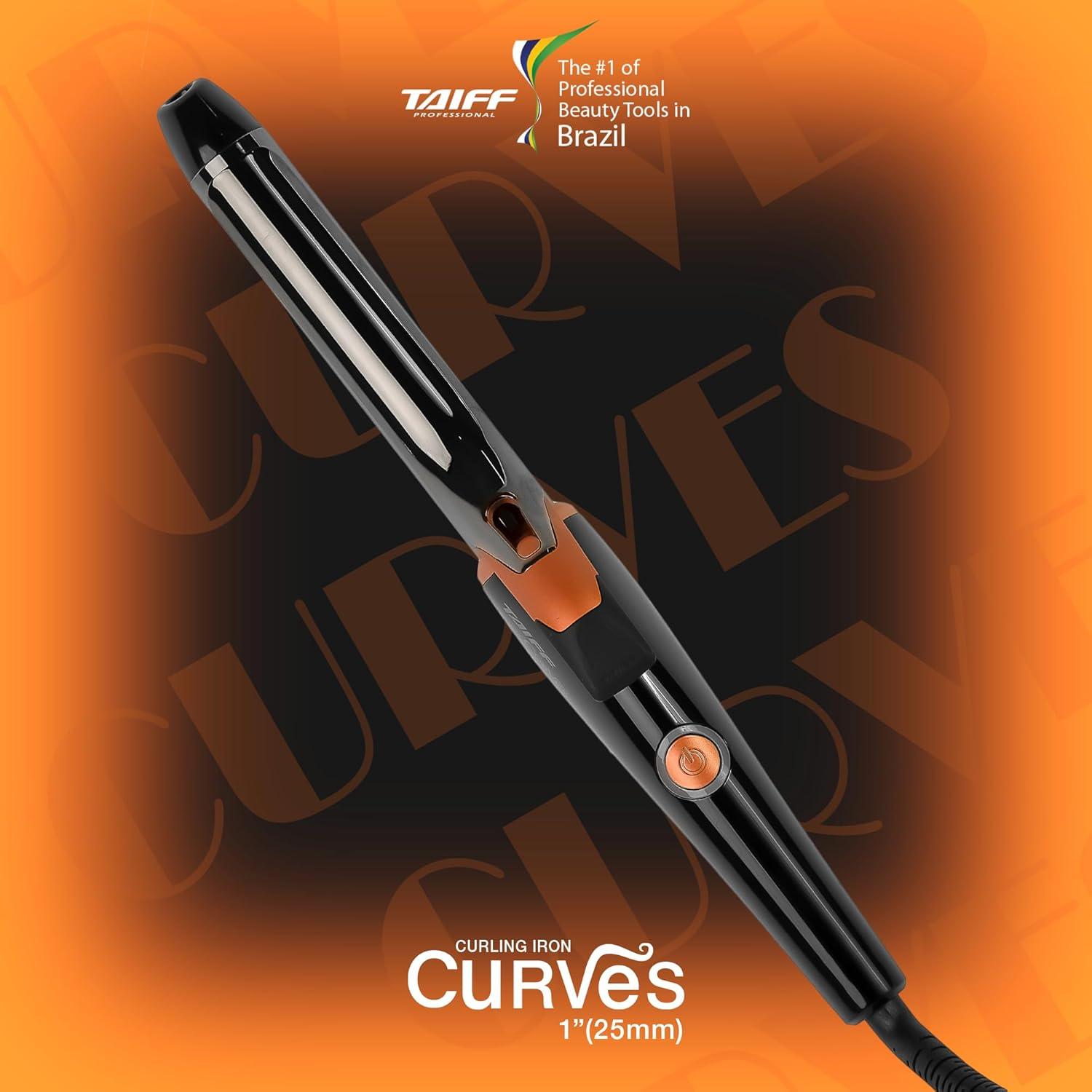Plancha de Rizar Profesional Taiff Curvas 1" Titanio Negro
