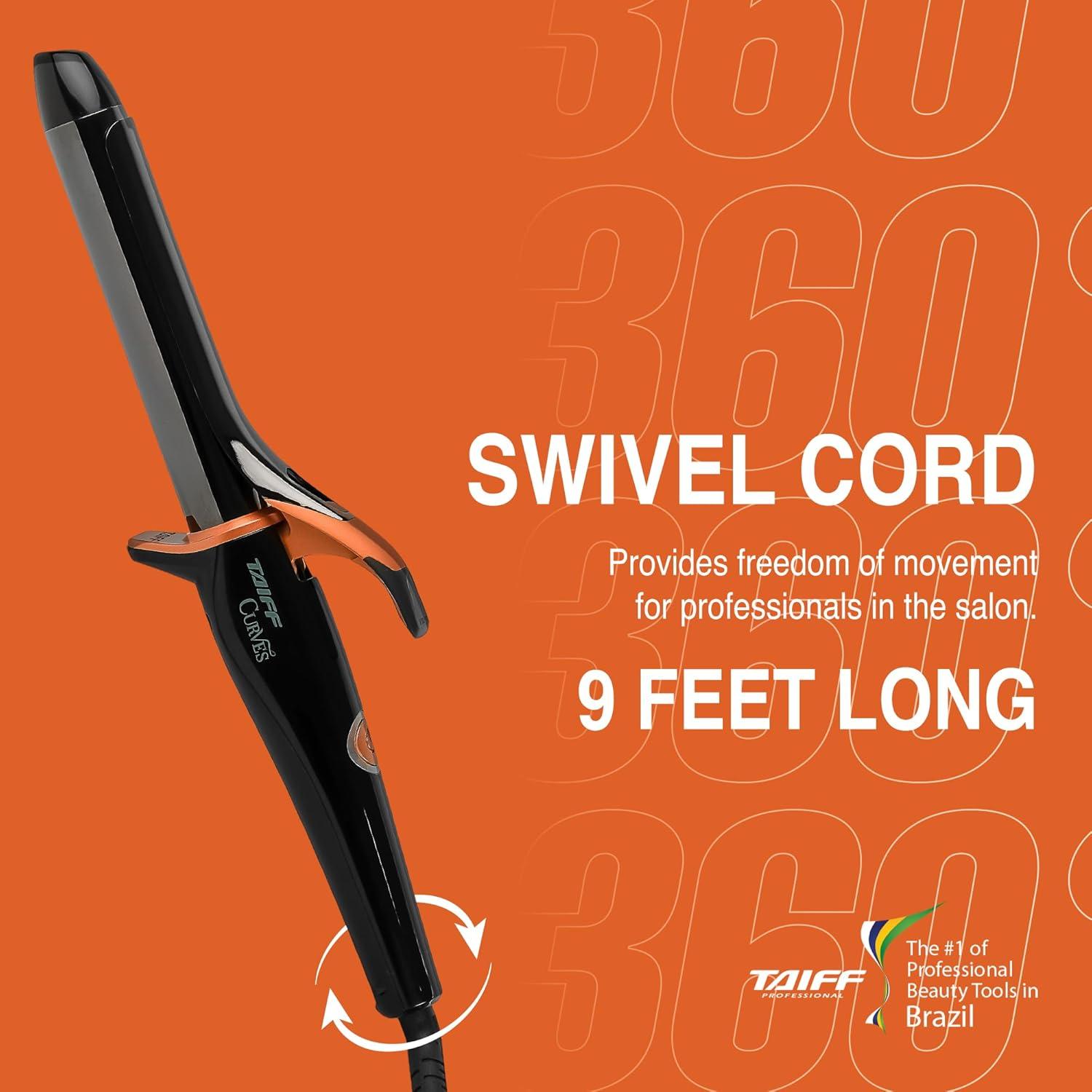 Plancha de Rizar Profesional Taiff Curvas 1" Titanio Negro