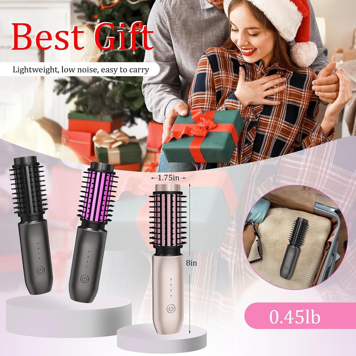 Cepillo Rizador Inalámbrico Dongxw 3-en-1 Rosa Blush