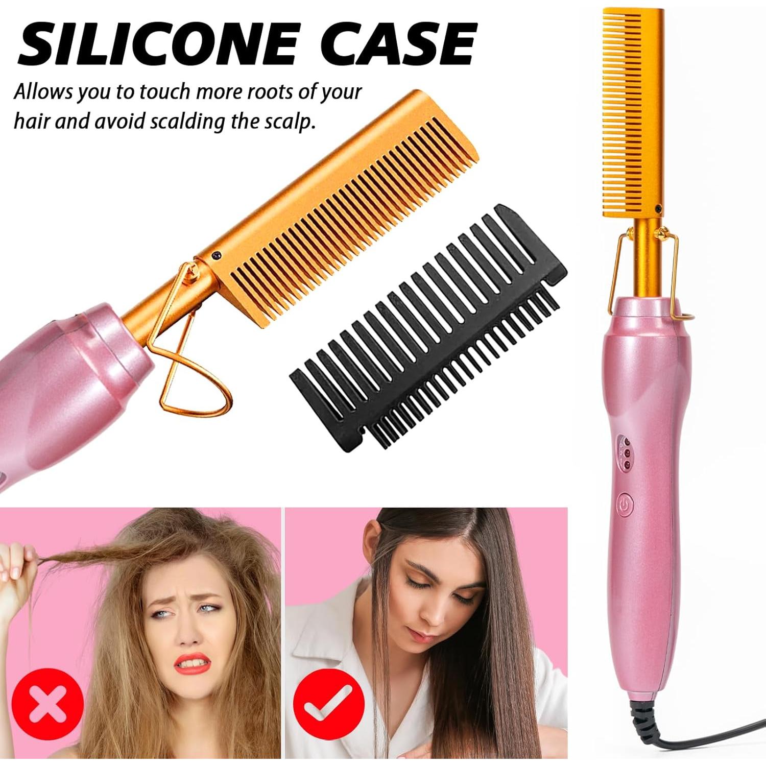 Plancha de Pelo Eléctrica Goiple con Peine Caliente 19.8cm