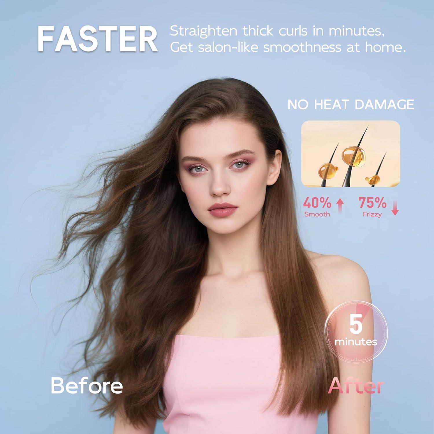 Cepillo Rizador Inalámbrico AI·DIO 2 en 1 Rosa, 200 Millones Iones