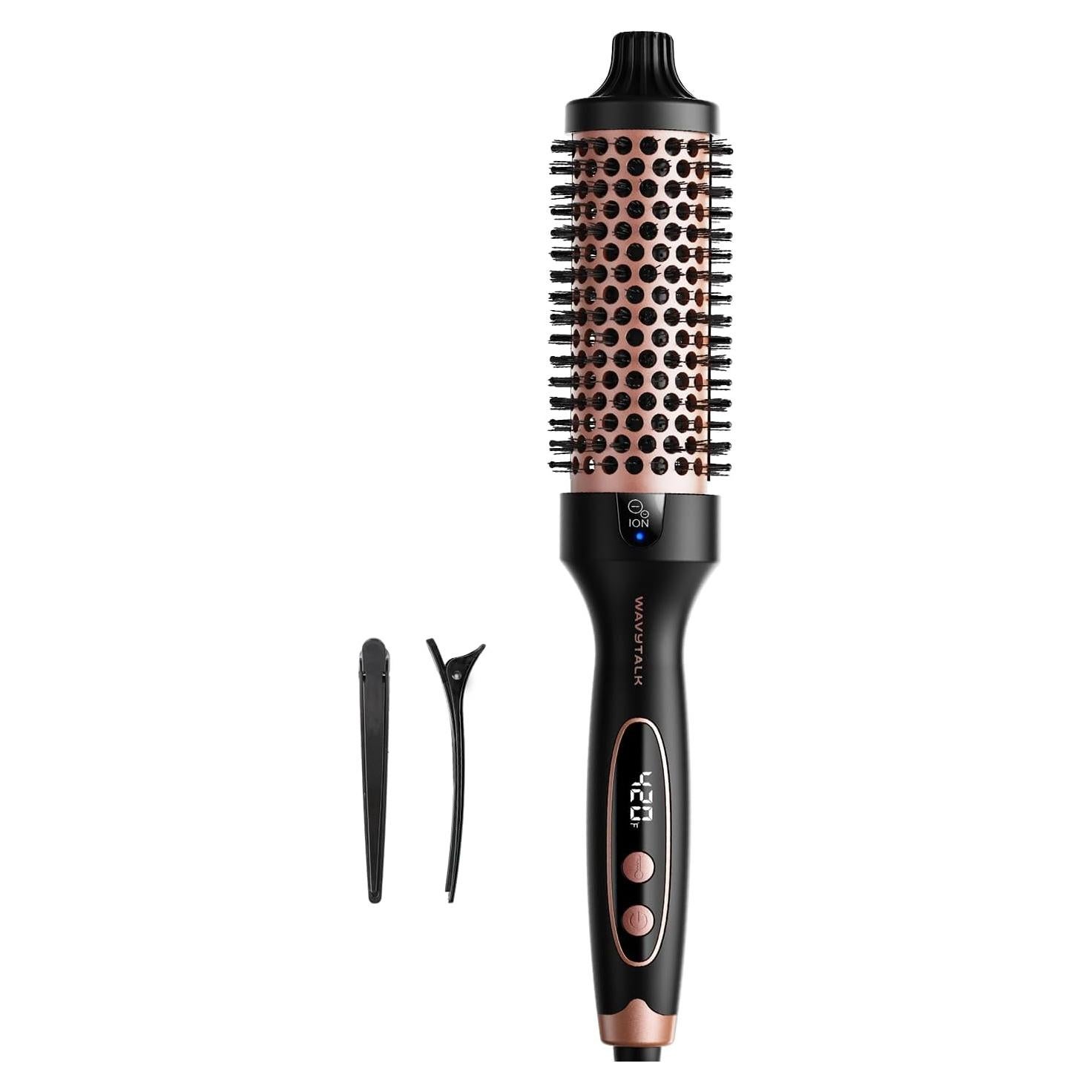 Cepillo Térmico Wavytalk 1.5" Rosa Claro, Cerámica Iónica 5 Temperaturas