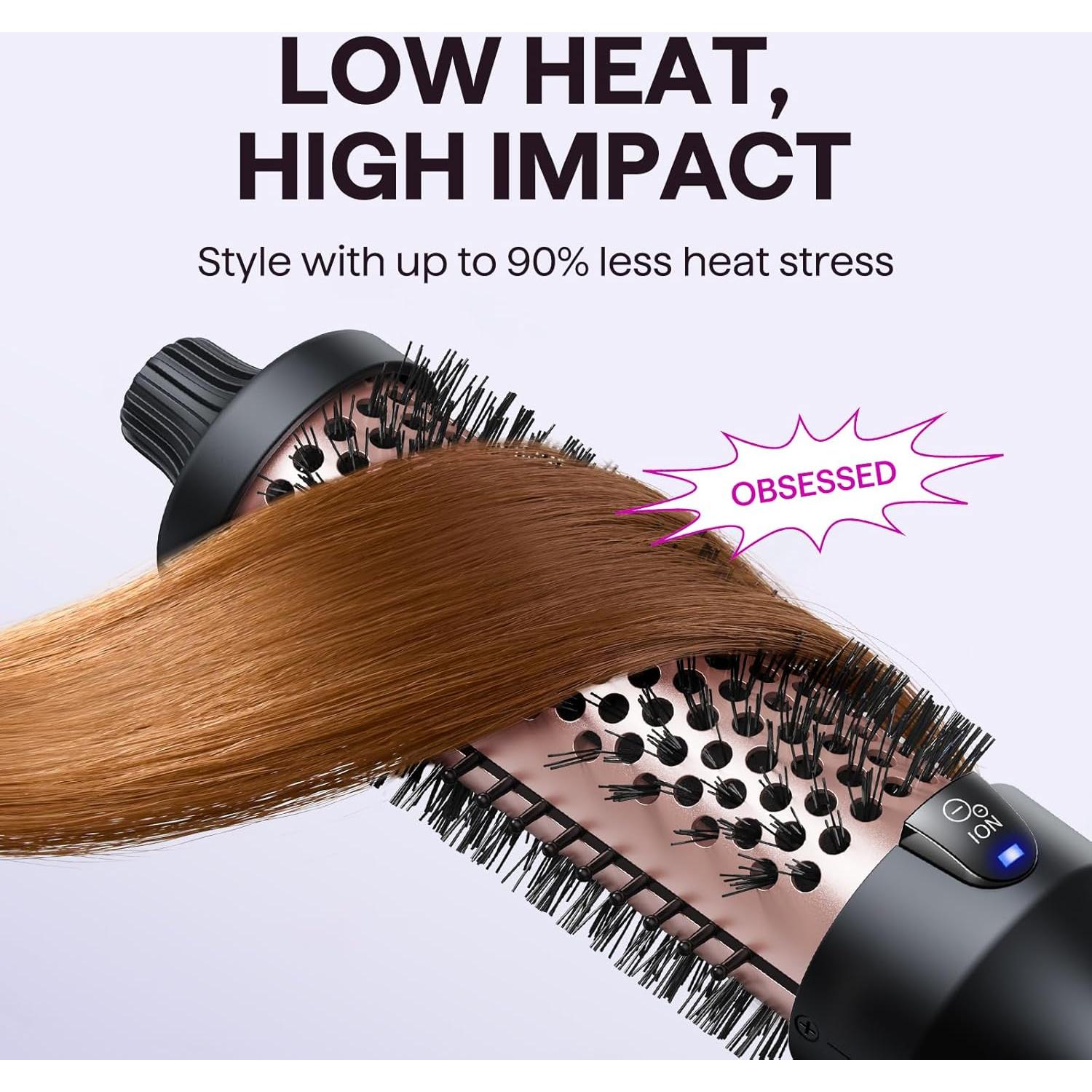 Cepillo Térmico Wavytalk 1.5" Rosa Claro, Cerámica Iónica 5 Temperaturas