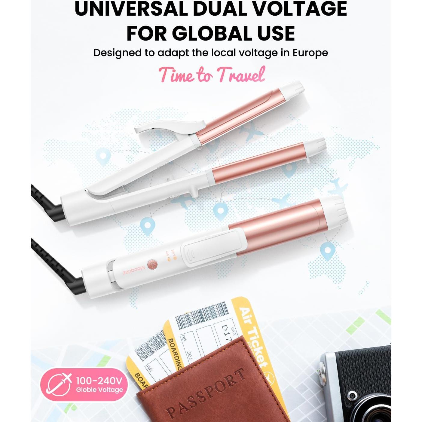 Plancha de Rizos Dual Mooqlizz Mini 26.9 cm Cerámica Ajustable