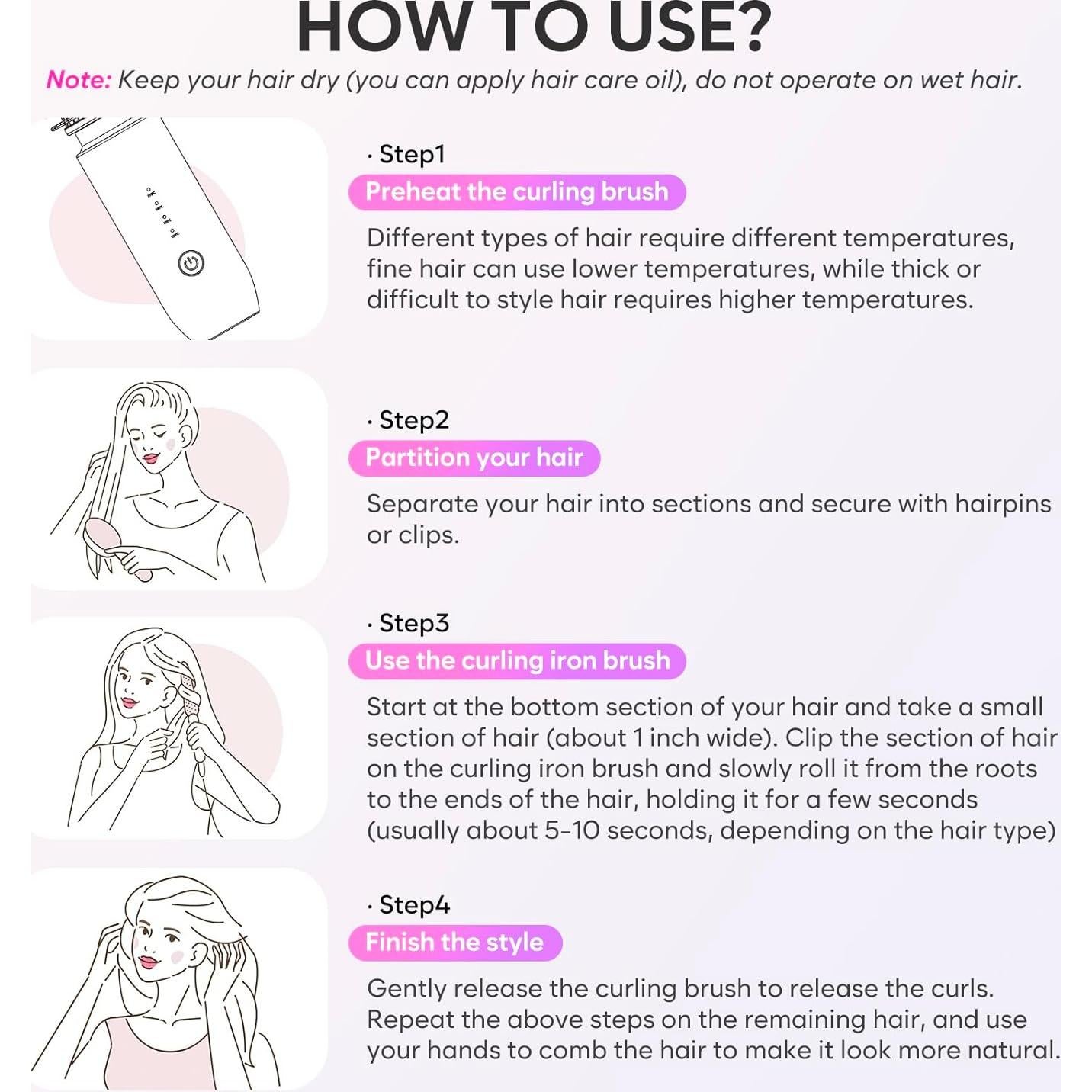 Cepillo Rizador Inalámbrico iTayga GT-2305 7000mAh Gris