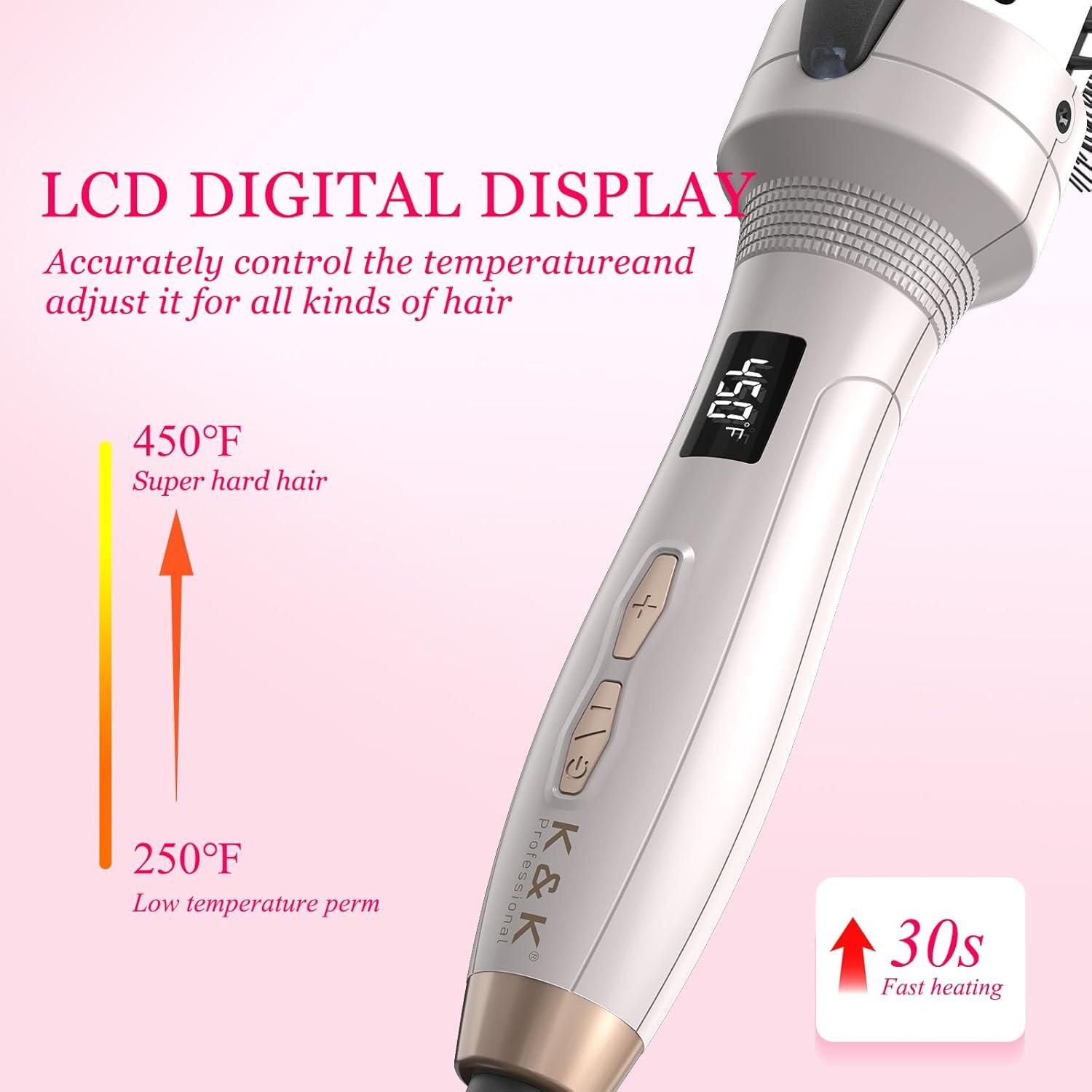 Cepillo Térmico K&K 3.81 cm Cerámica Turmalina Iónica