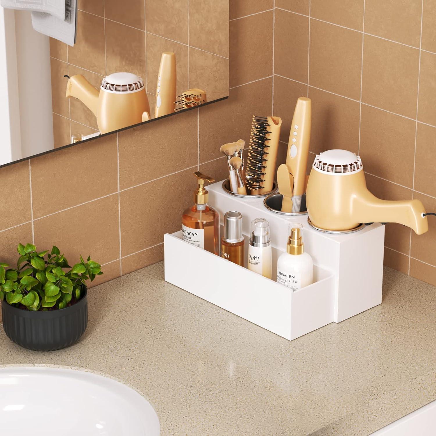 Organizador de Herramientas para el Cabello HIIMIEI Blanco 3 Tazas