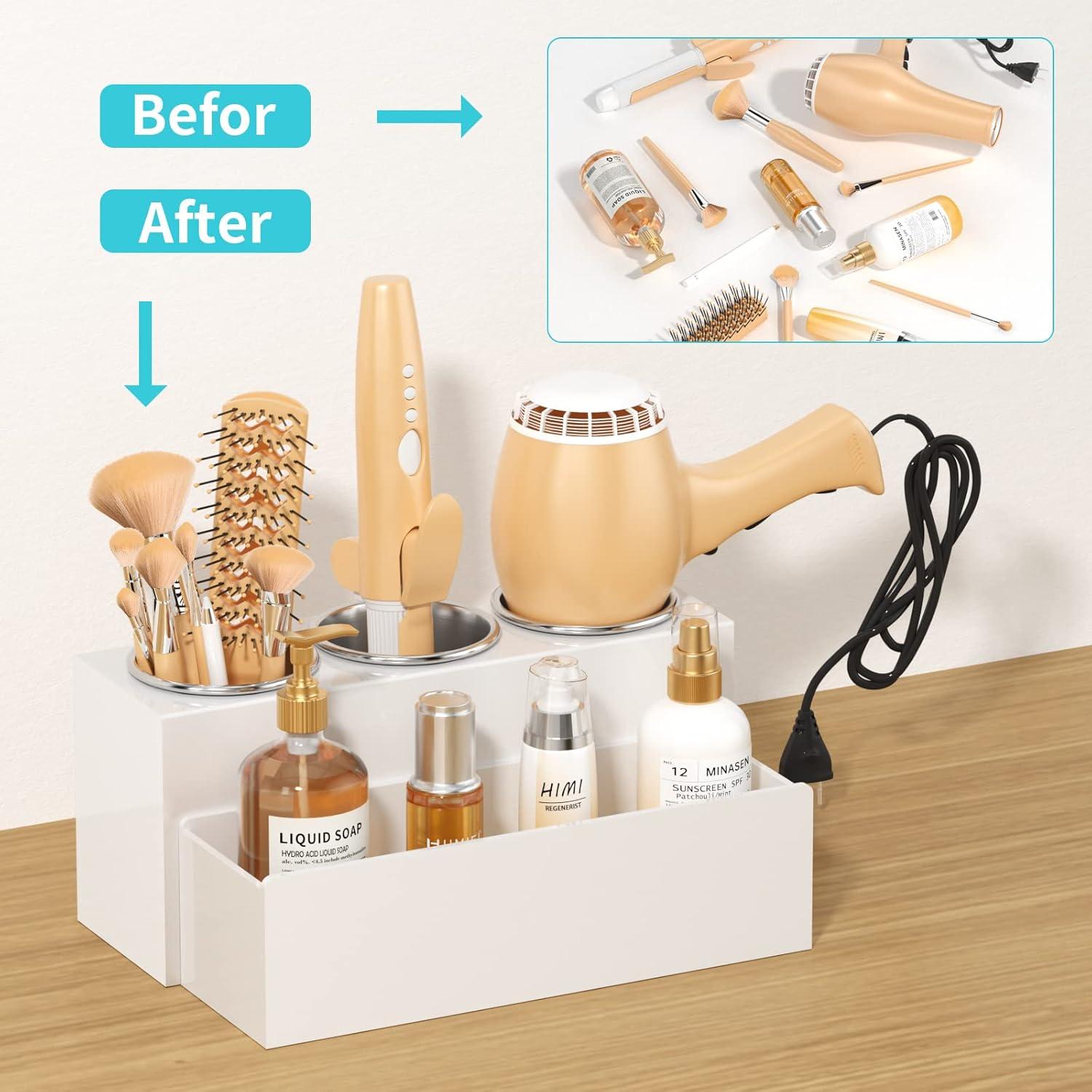 Organizador de Herramientas para el Cabello HIIMIEI Blanco 3 Tazas