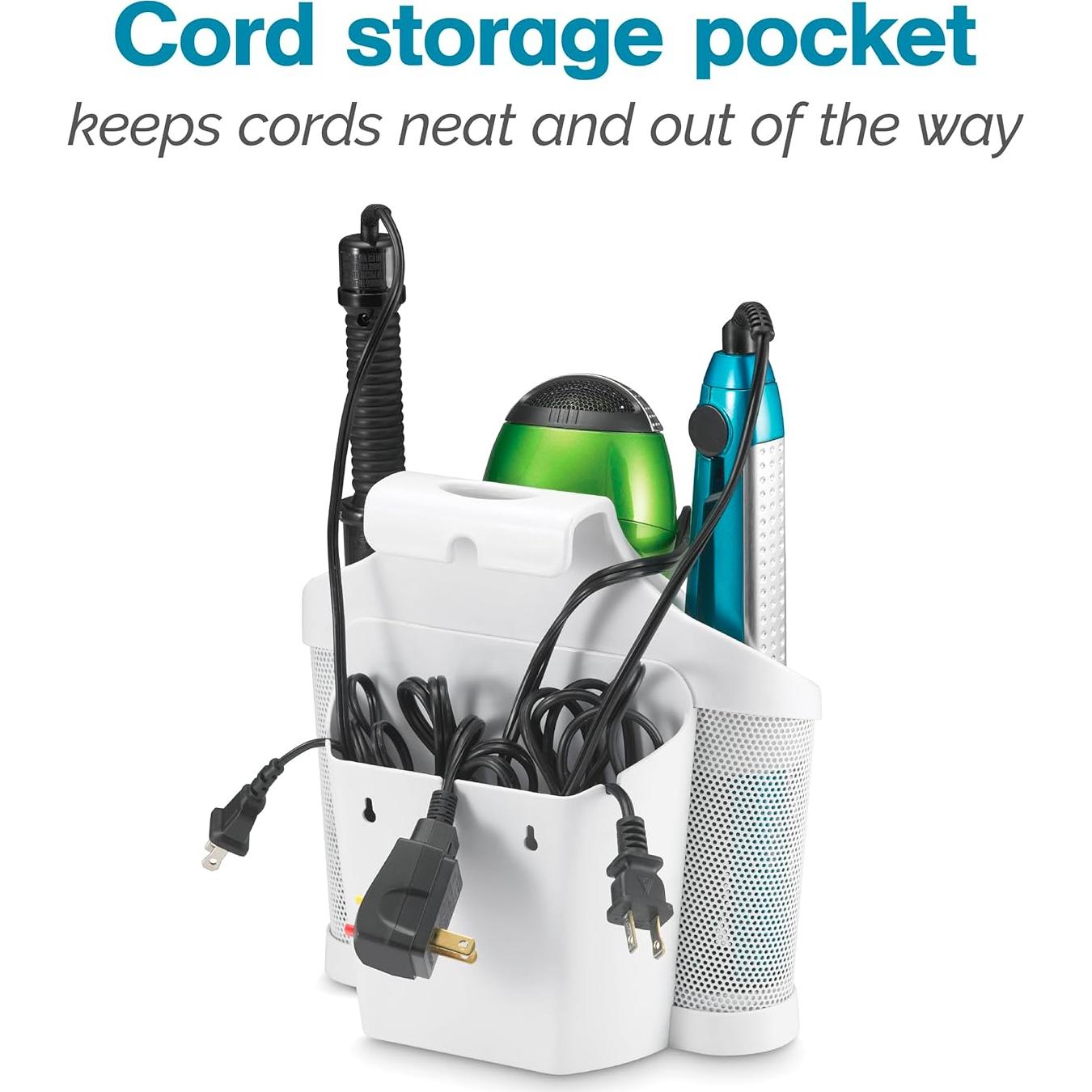 Organizador de Herramientas para Cabello Polder Blanco y Plata