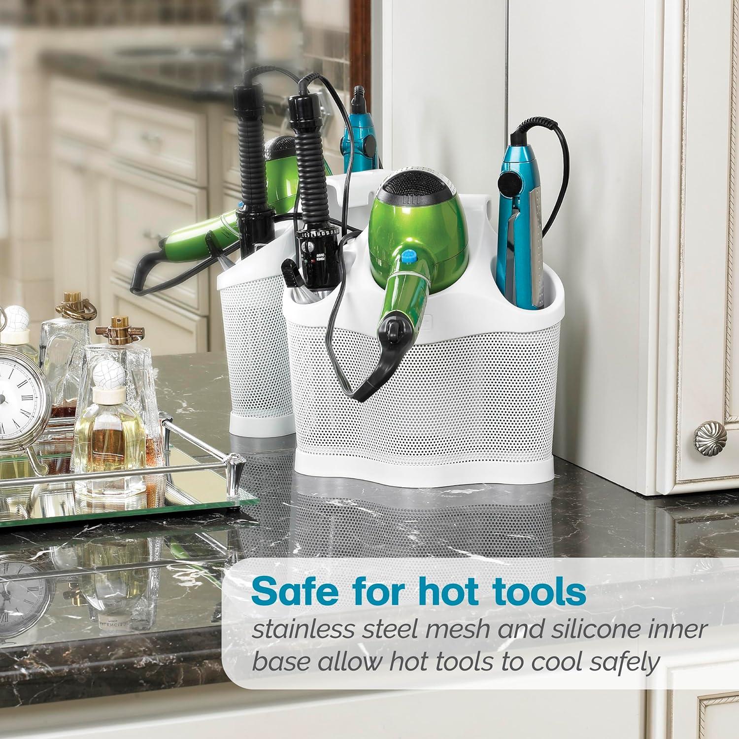 Organizador de Herramientas para Cabello Polder Blanco y Plata