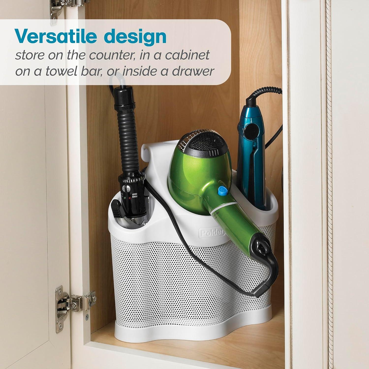 Organizador de Herramientas para Cabello Polder Blanco y Plata