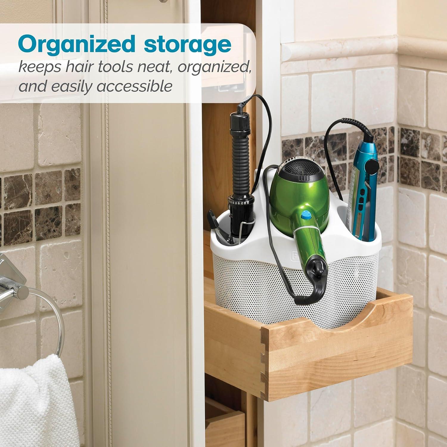 Organizador de Herramientas para Cabello Polder Blanco y Plata