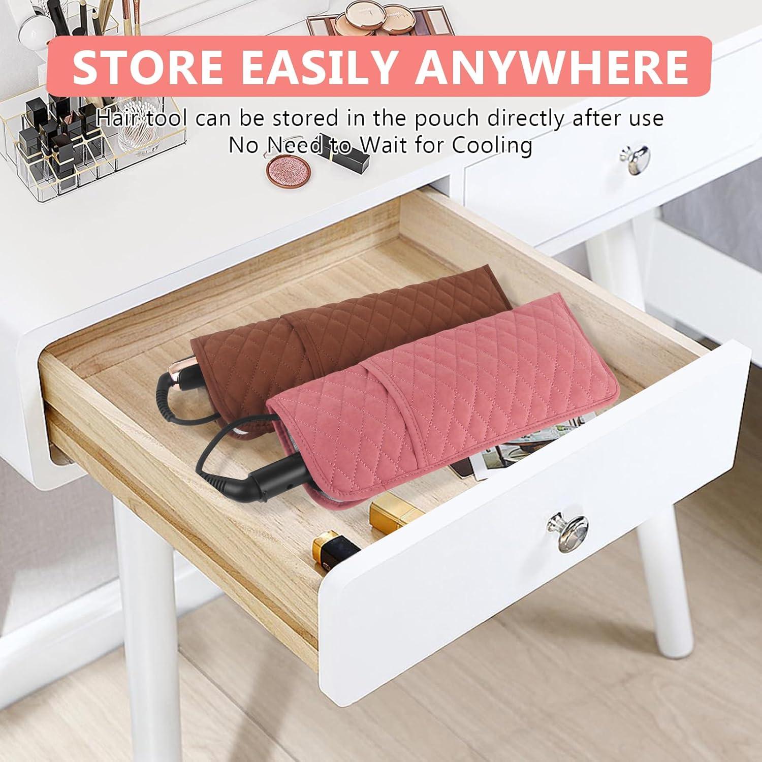 Bolsa Organizadora de Herramientas de Cabello WRORUNER Rosa 35.1x14cm