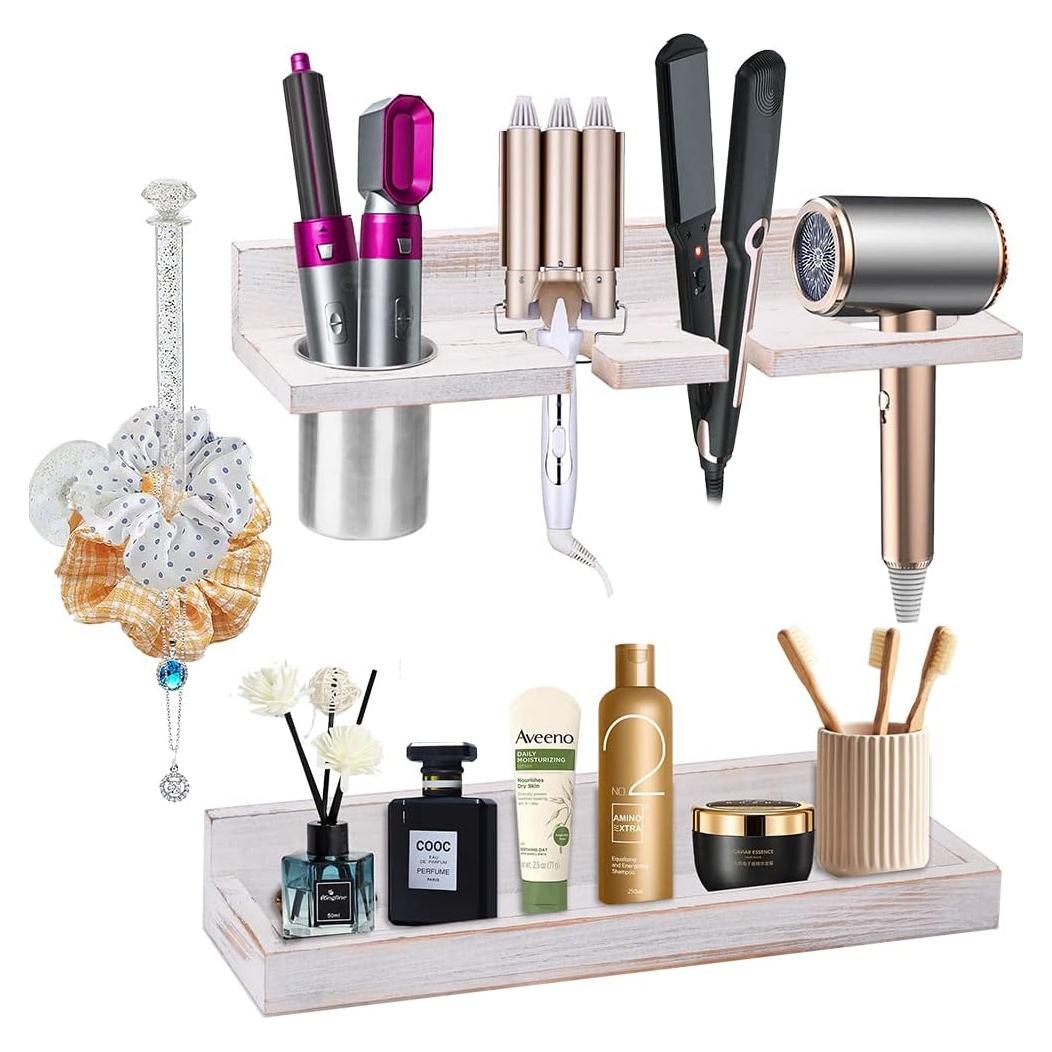 Organizador de Herramientas para el Cabello MRPAPA, Madera, 2 Niveles