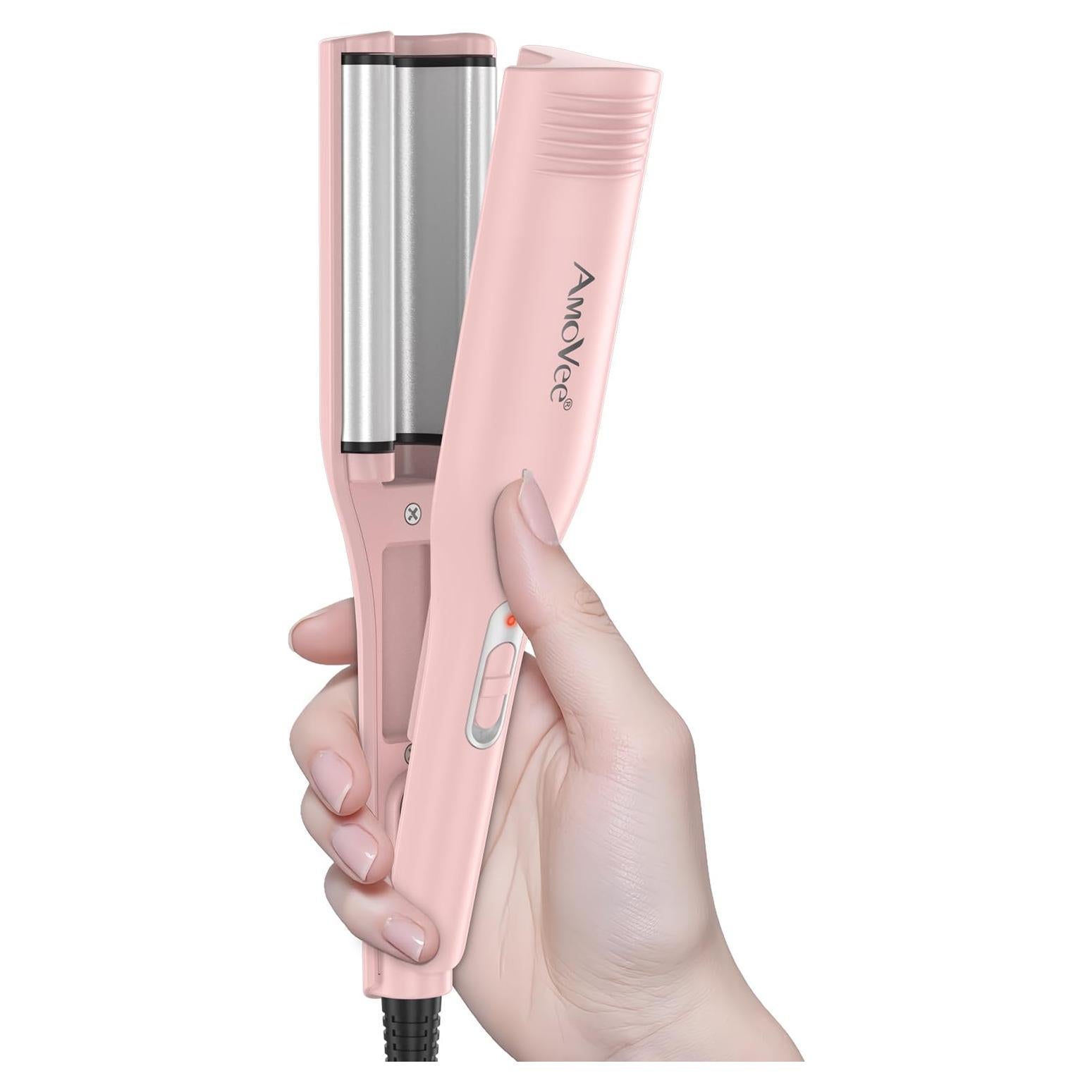 Rizador de Cabello AmoVee 3 Barriles Cerámica 1.5 cm Doble Voltaje