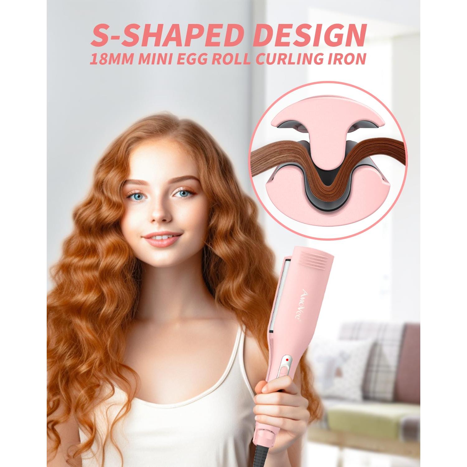 Rizador de Cabello AmoVee 3 Barriles Cerámica 1.5 cm Doble Voltaje